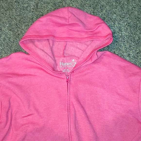 Hanes Pink Zip Up Hoodie XL - Picture 2 of 3